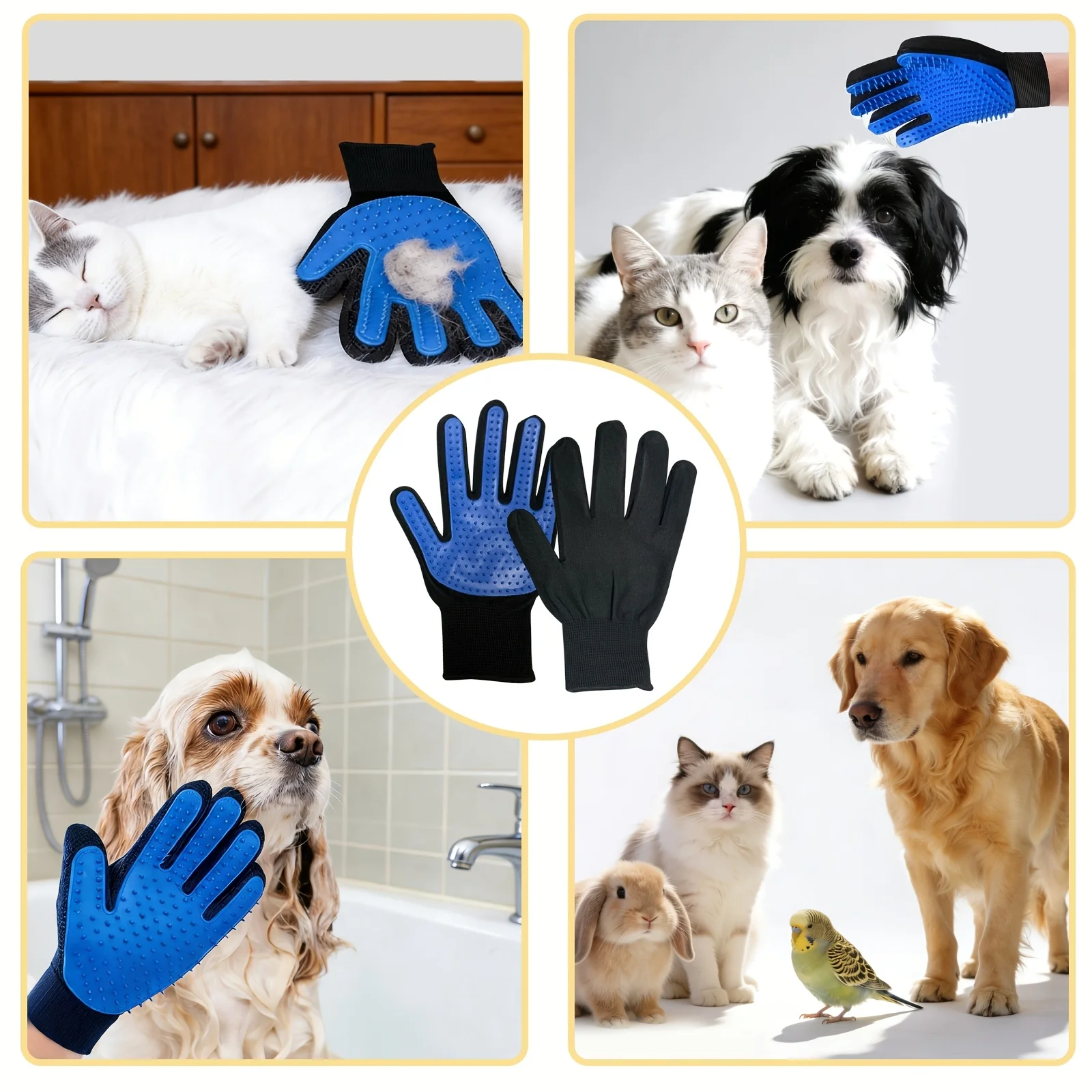 Pet Gloves Cat Grooming Gloves - Rubber Glove Cleaning avis et prix