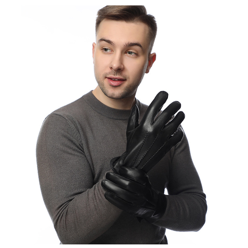 Winter Genuine Sheepskin Leath - Wool Glove Lined avis et prix