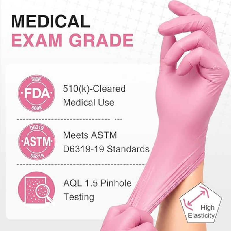 Pink Nitrile Disposable Gloves - Nitrile Mechanic Glove avis et prix