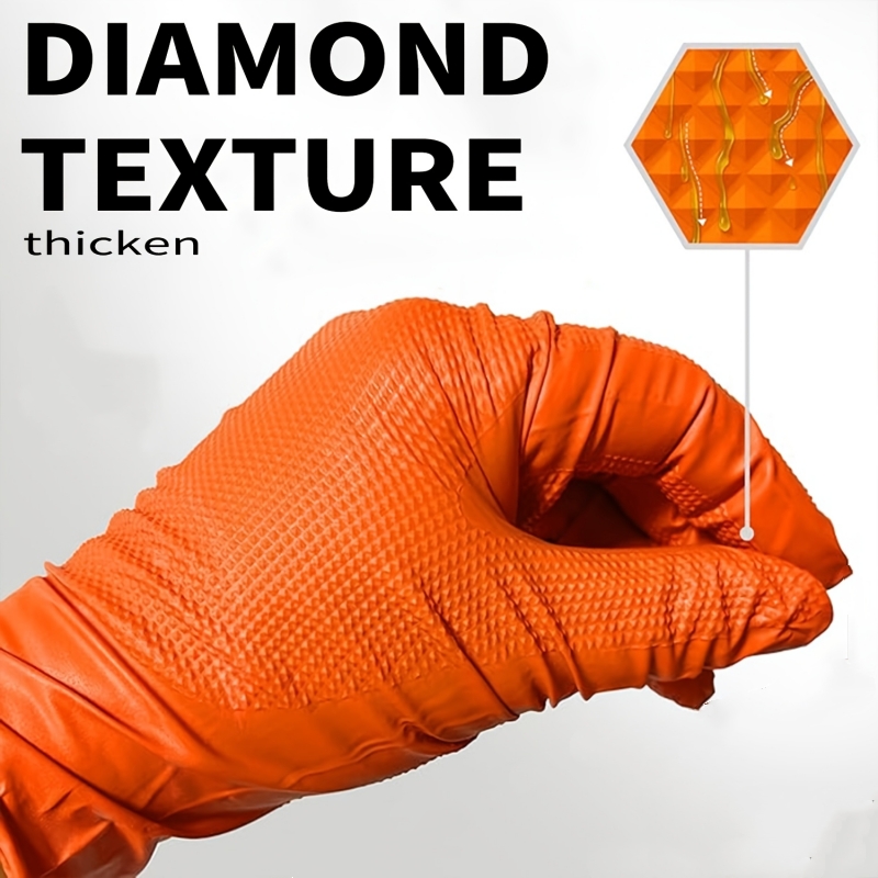 Heavy Duty Orange Nitrile Glov - Nitrile Mechanic Glove avis et prix