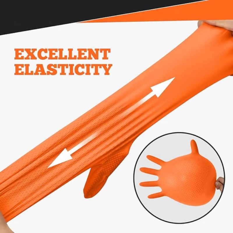 Heavy Duty Orange Nitrile Glov - Nitrile Mechanic Glove avis et prix
