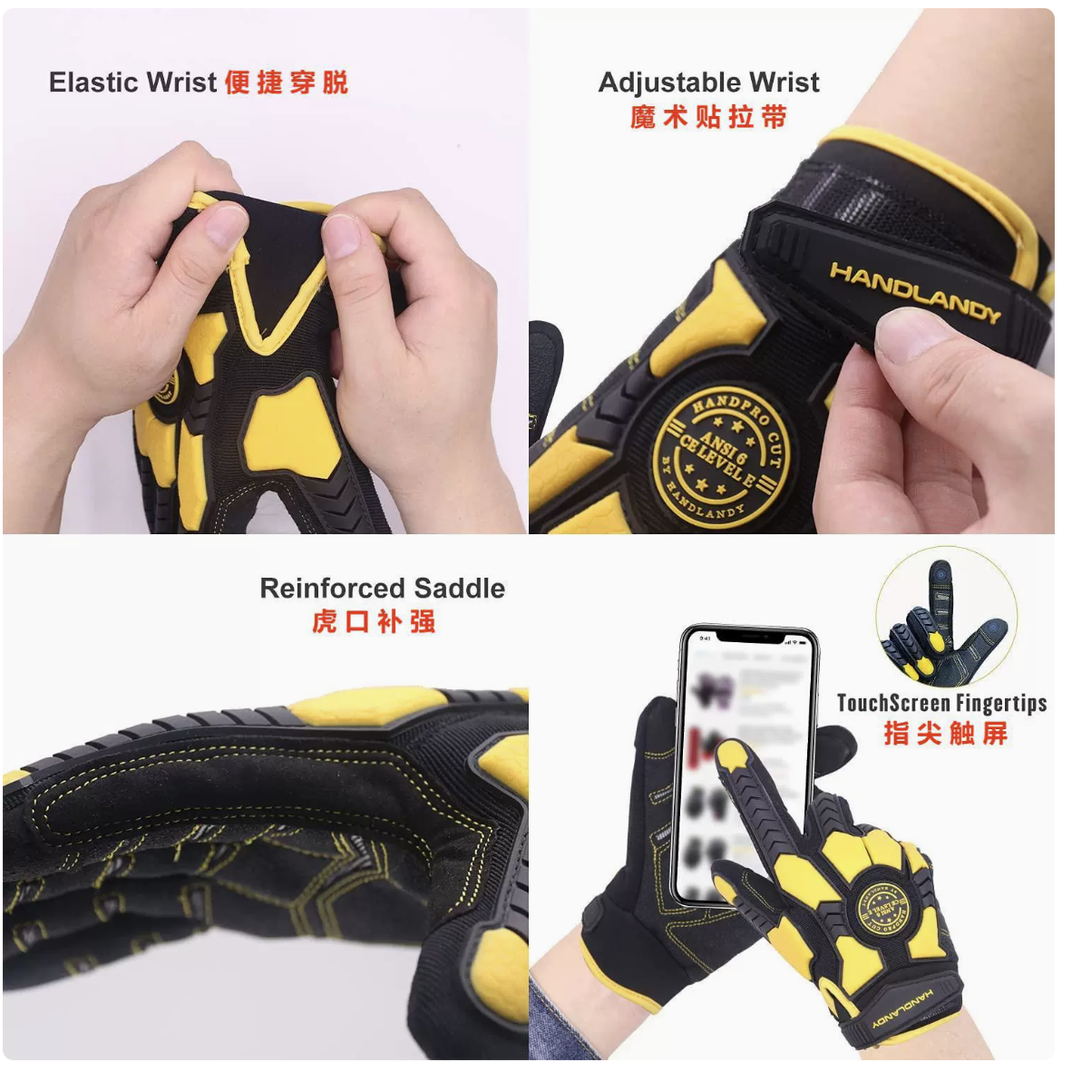 Heavy Duty Work Gloves, Cut 6  - Work Glove Impact avis et prix