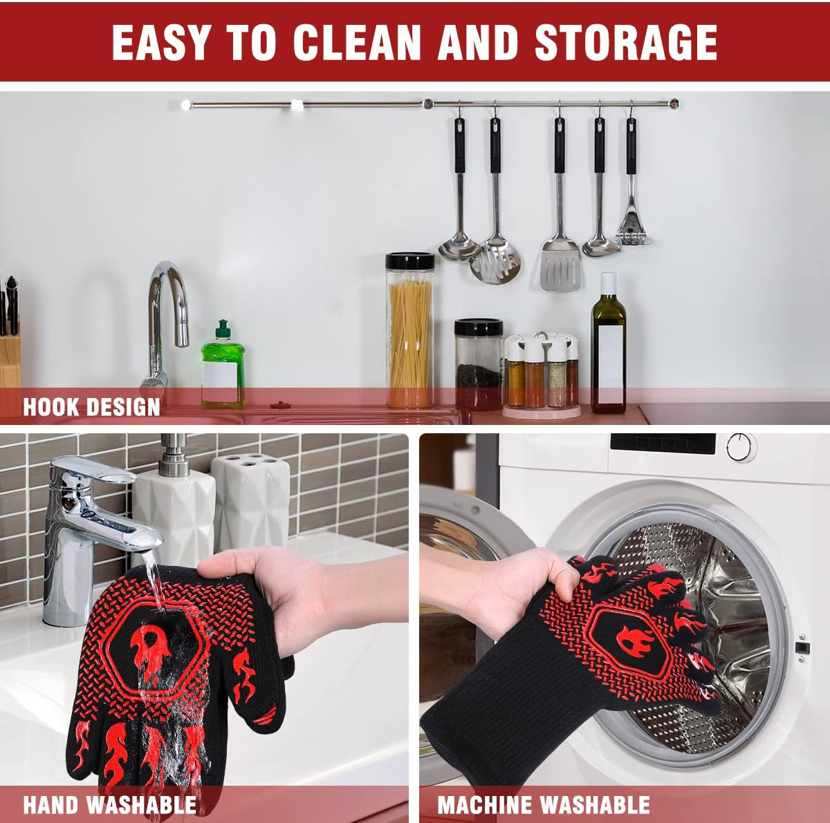 BBQ Grill Gloves High Temp Res - Oven Mitt Silicone avis et prix