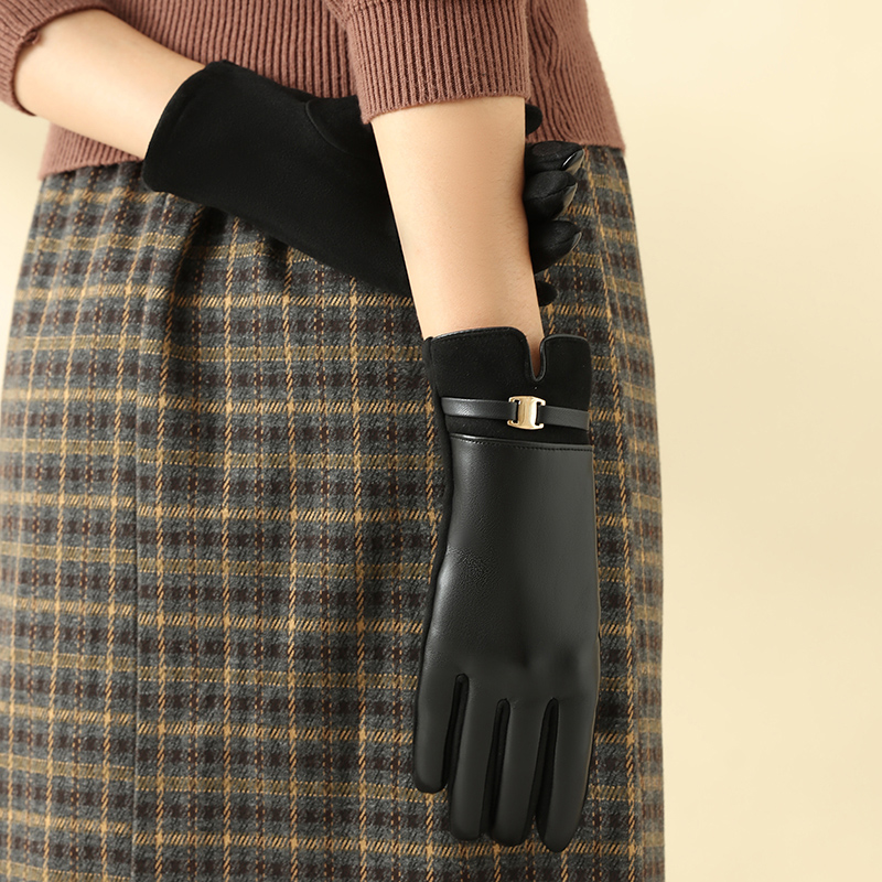 1 Pair of Gloves for Women in  - Leather Driving Glove avis et prix