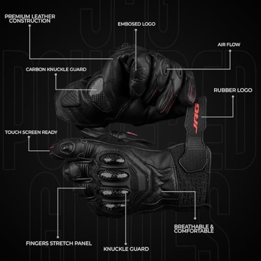 Leather Motorcycle Gloves for  - Motorcycle Glove Knuckle avis et prix