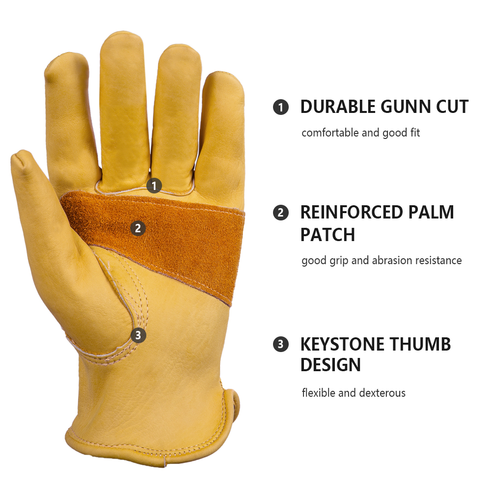 1 Pair Cowhide Heavy Duty Secu - Leather Driving Glove avis et prix