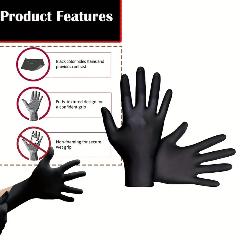 Black Nitrile Disposable Glove - Nitrile Mechanic Glove avis et prix