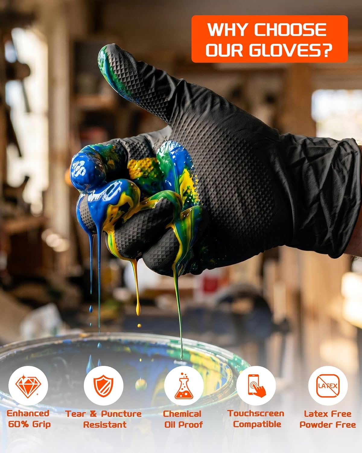 9mil Heavy Duty Disposable Nit - Nitrile Mechanic Glove avis et prix