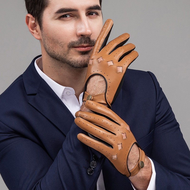 Men Leather Gloves Motorcycle  - Leather Driving Glove avis et prix