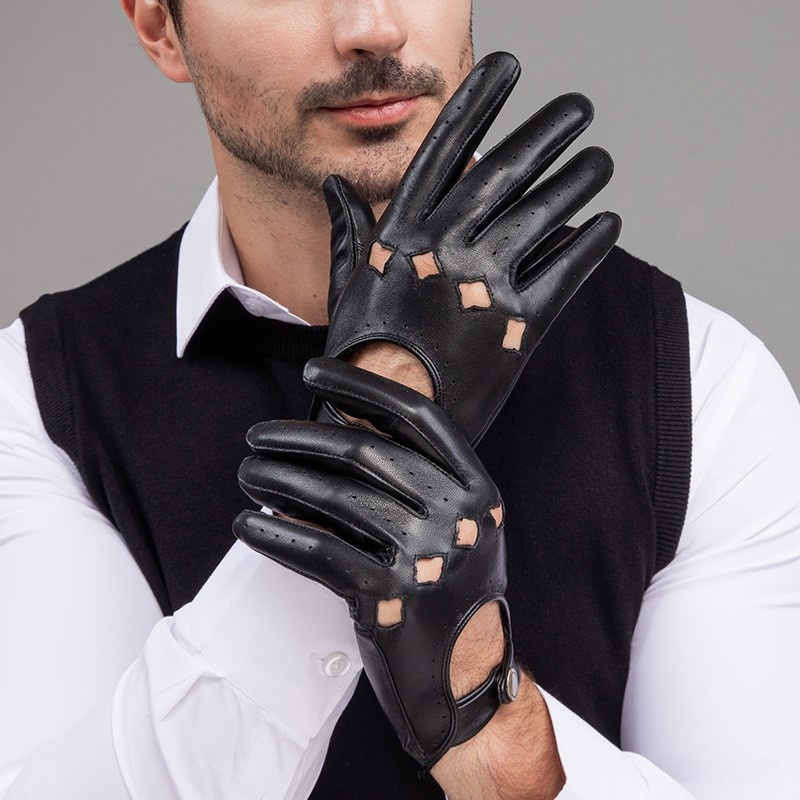 Men Leather Gloves Motorcycle  - Leather Driving Glove avis et prix