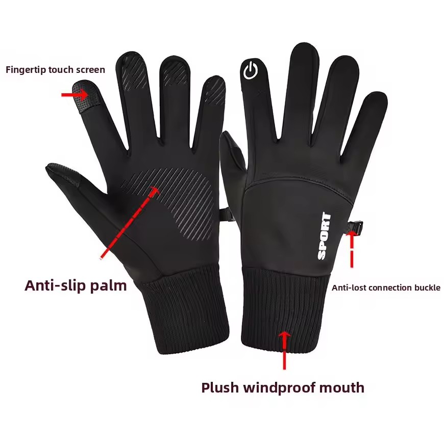 Black Winter Warm Full Fingers - Ski Glove Waterproof avis et prix