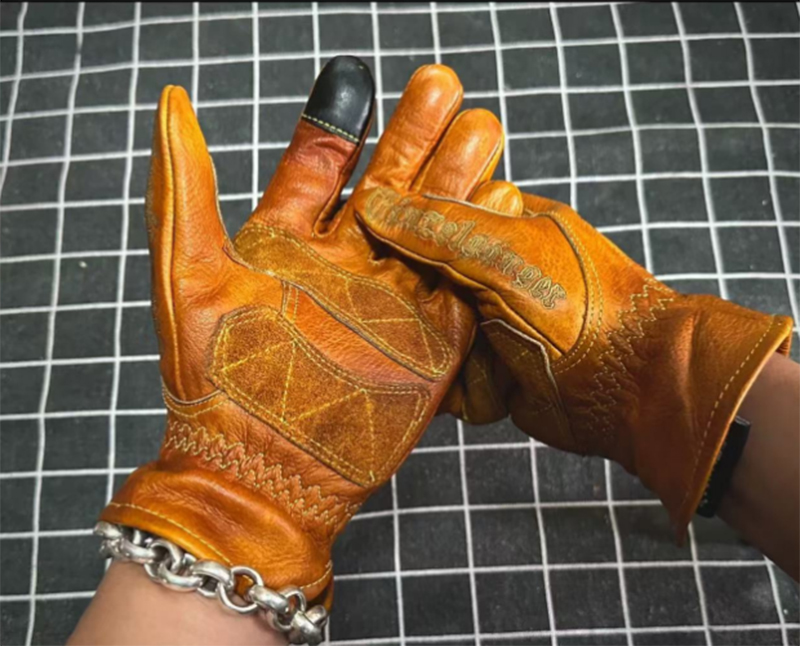 Handmade Genuine Leather Retro - Motorcycle Glove Knuckle avis et prix