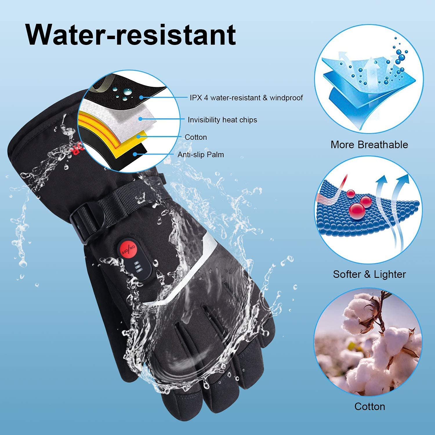 SNOW DEER Winter Heated Gloves - Ski Glove Waterproof avis et prix