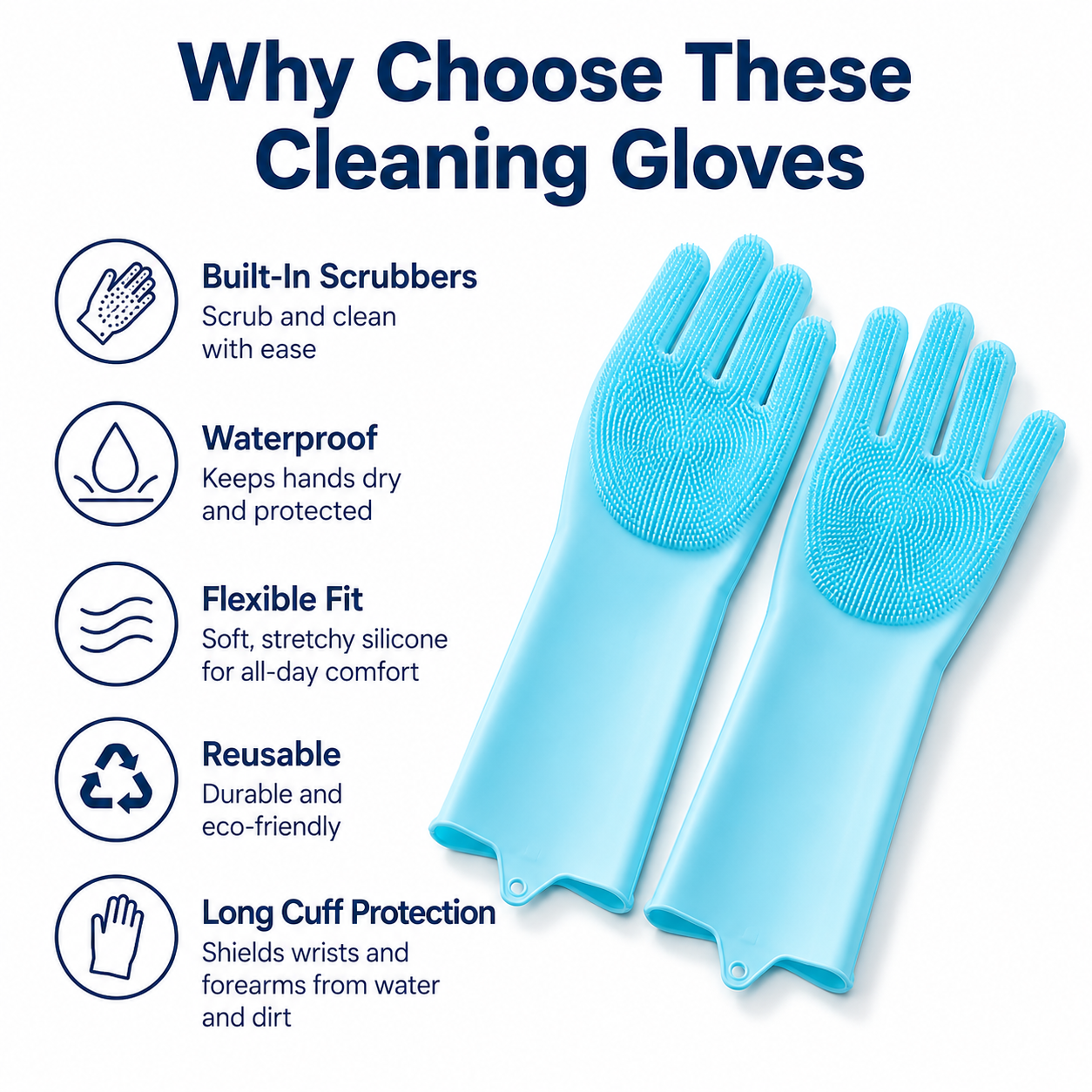 1 Pair Silicone Cleaning Glove - Dish Glove Rubber avis et prix