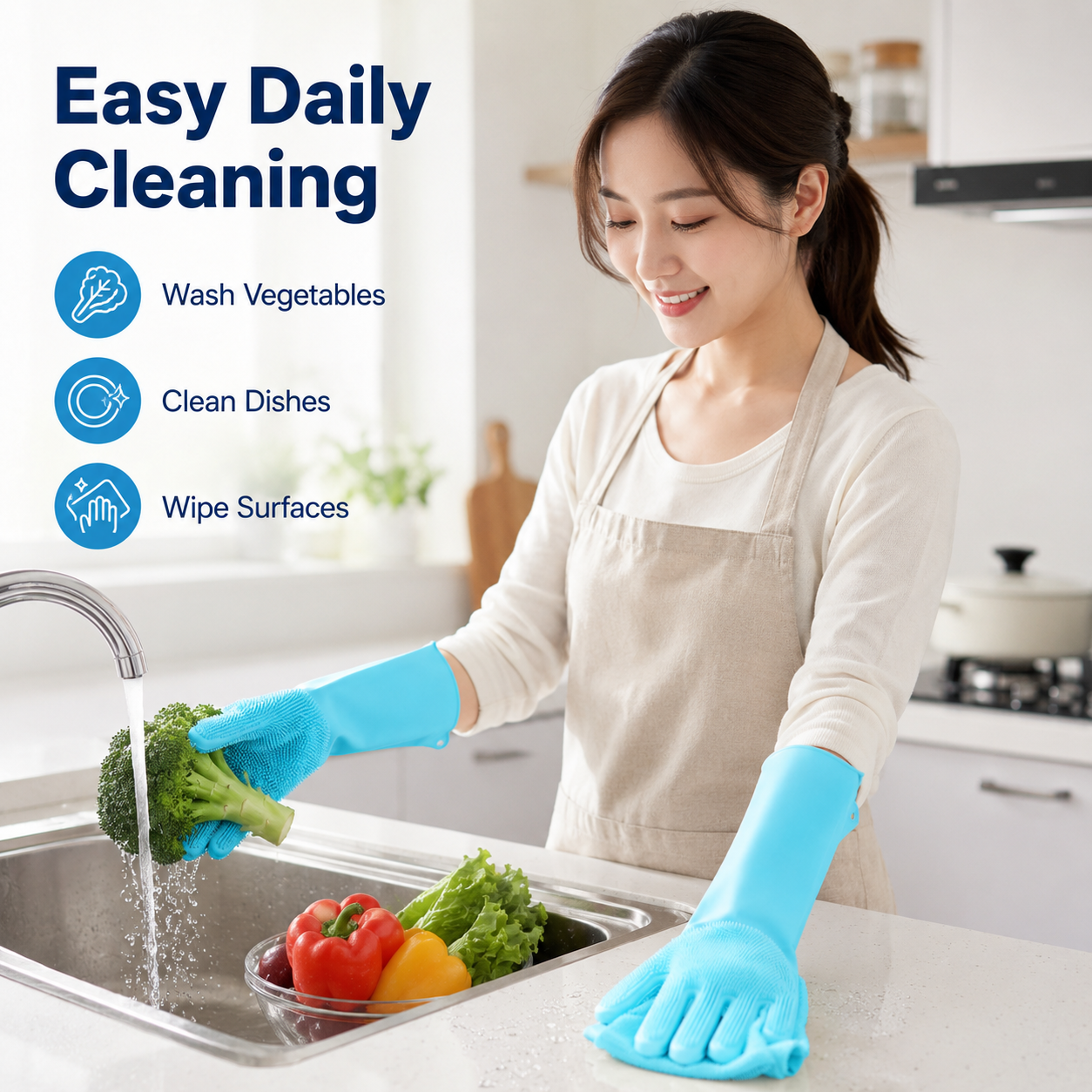 1 Pair Silicone Cleaning Glove - Dish Glove Rubber avis et prix