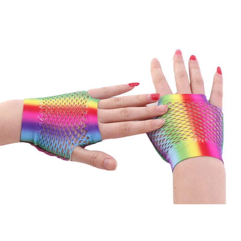 Ladies Sexy Rainbow Color Shor - Fingerless Glove Knit avis et prix