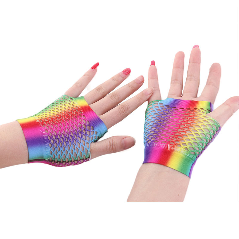 Ladies Sexy Rainbow Color Shor - Fingerless Glove Knit avis et prix