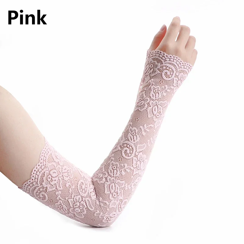 Summer Sunscreen Lace Arm Slee - Fingerless Glove Knit avis et prix