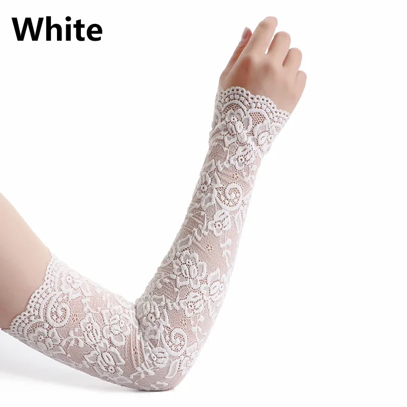 Summer Sunscreen Lace Arm Slee - Fingerless Glove Knit avis et prix