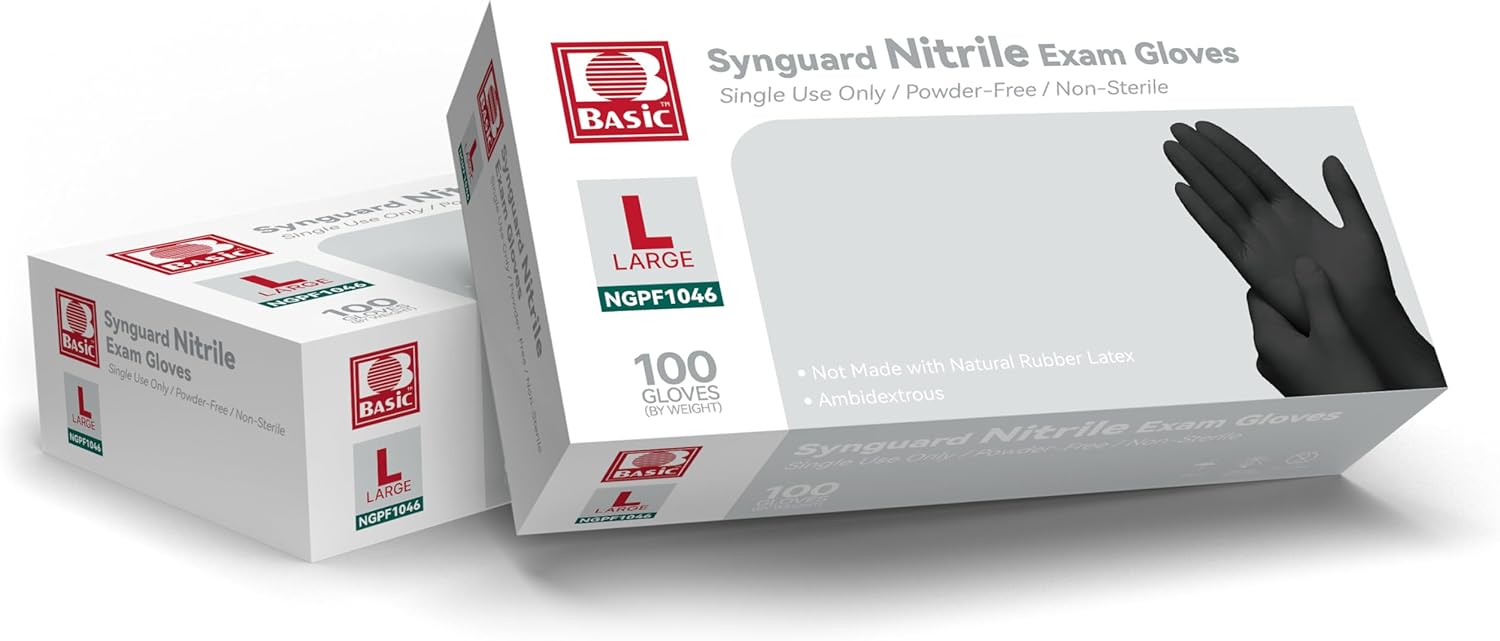 Large Black Nitrile Exam Glove - Exam Glove Nitrile avis et prix
