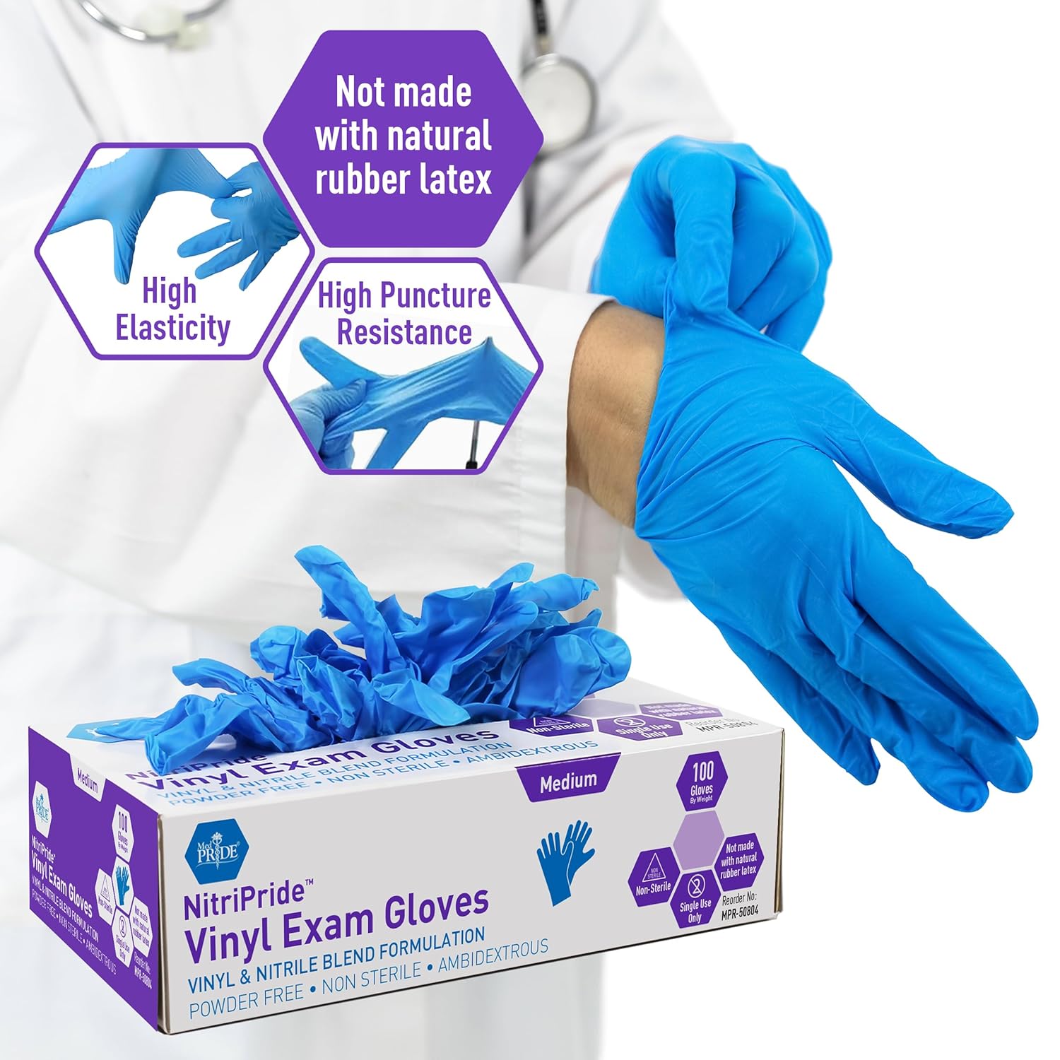 Powder-Free Nitrile/Vinyl Blen - Latex Disposable Glove avis et prix