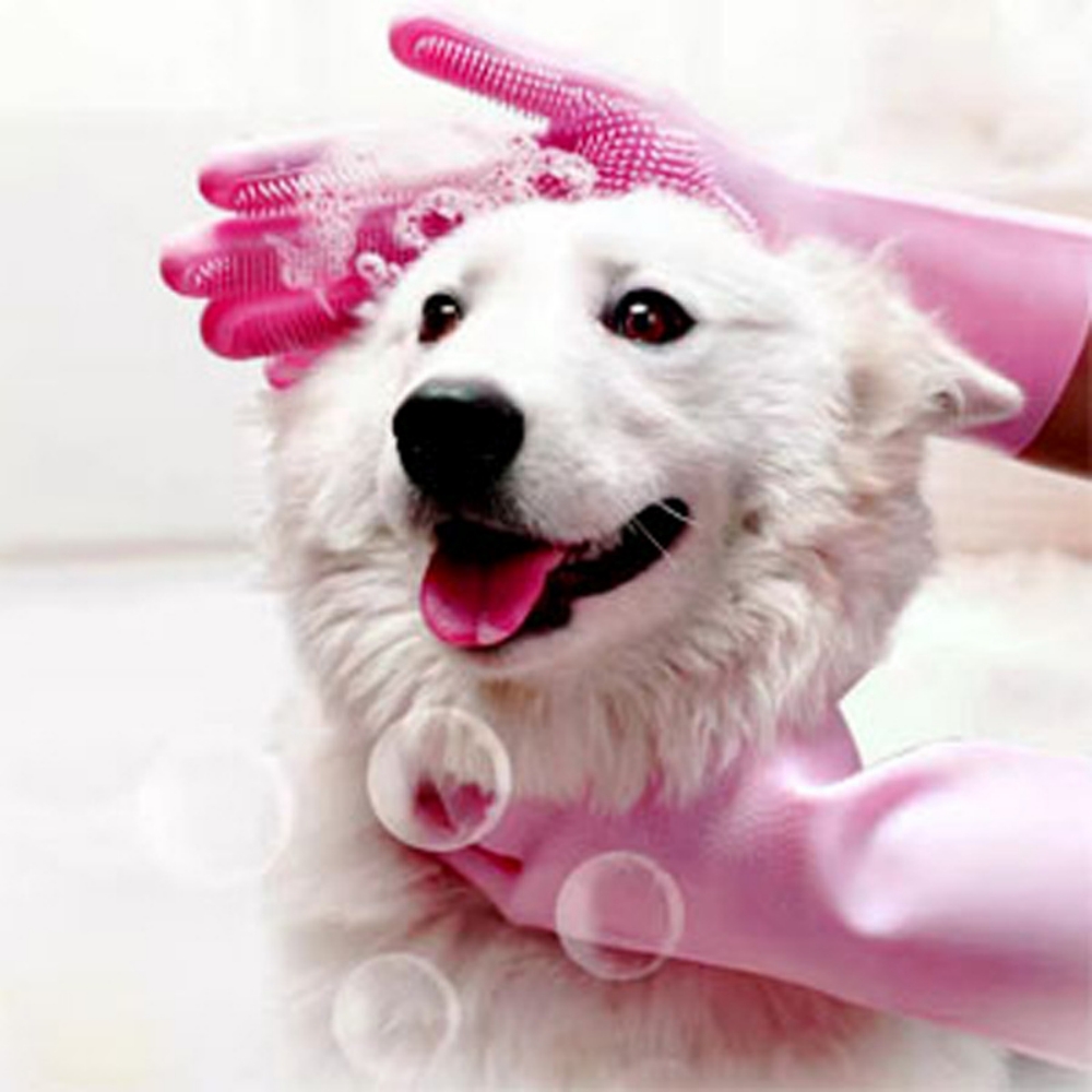 Pet Grooming Gloves for Dogs A - Rubber Glove Cleaning avis et prix
