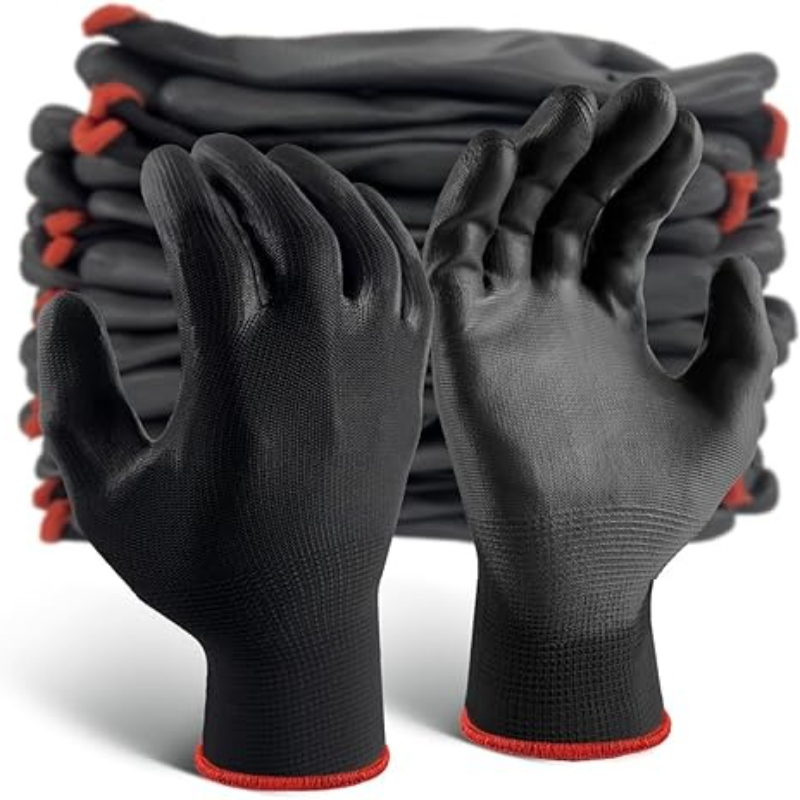 6/12/18PCS Black PU Coating Gl - Nitrile Mechanic Glove avis et prix