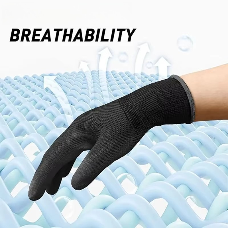 6/12/18PCS Black PU Coating Gl - Nitrile Mechanic Glove avis et prix