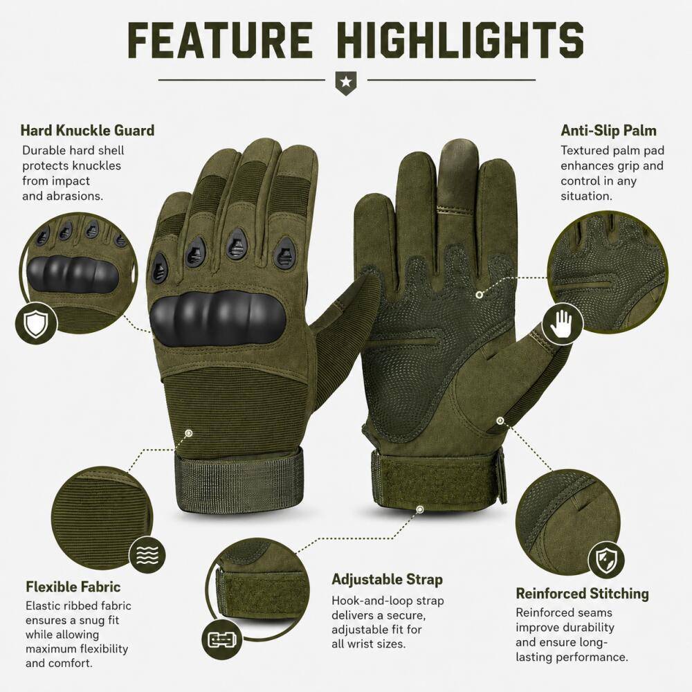 Full Finger Tactical Gloves wi - Motorcycle Glove Knuckle avis et prix