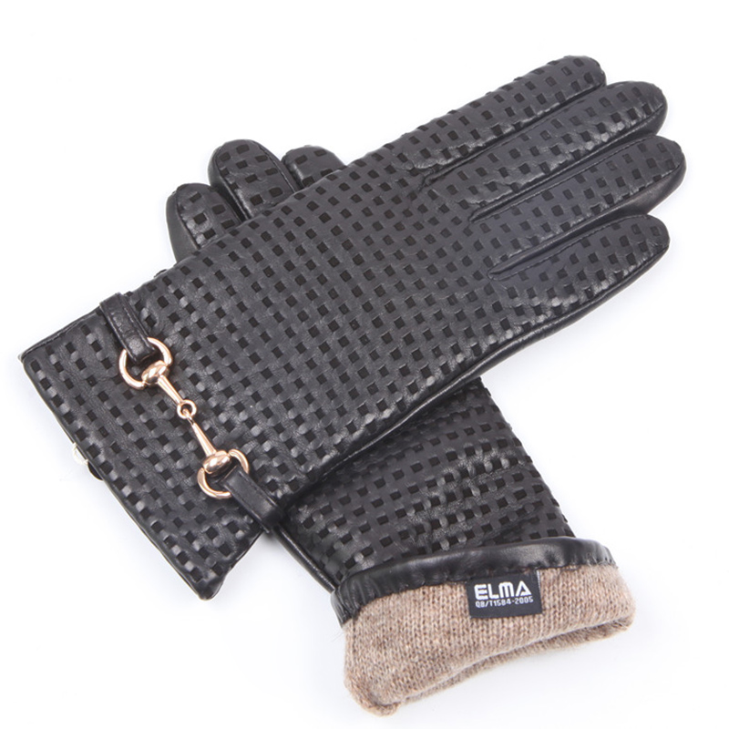 Autumn Winter Real Leather Glo - Wool Glove Lined avis et prix