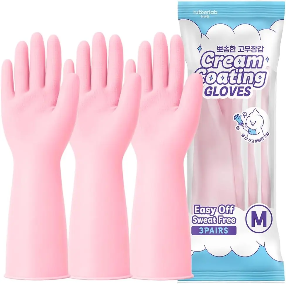 3 Pairs Cream-Coating Rubber G - Rubber Glove Cleaning avis et prix