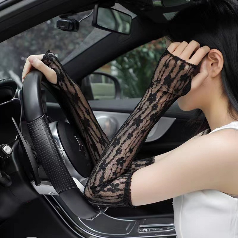 Summer Mesh Flower Lace Finger - Fingerless Glove Knit avis et prix