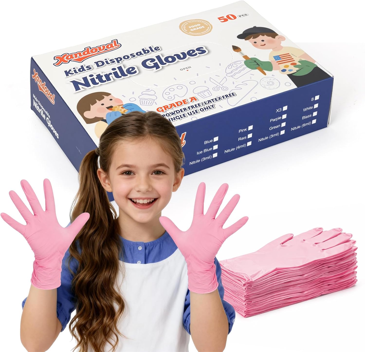 Kids Disposable Gloves for 3-8 - Latex Disposable Glove avis et prix