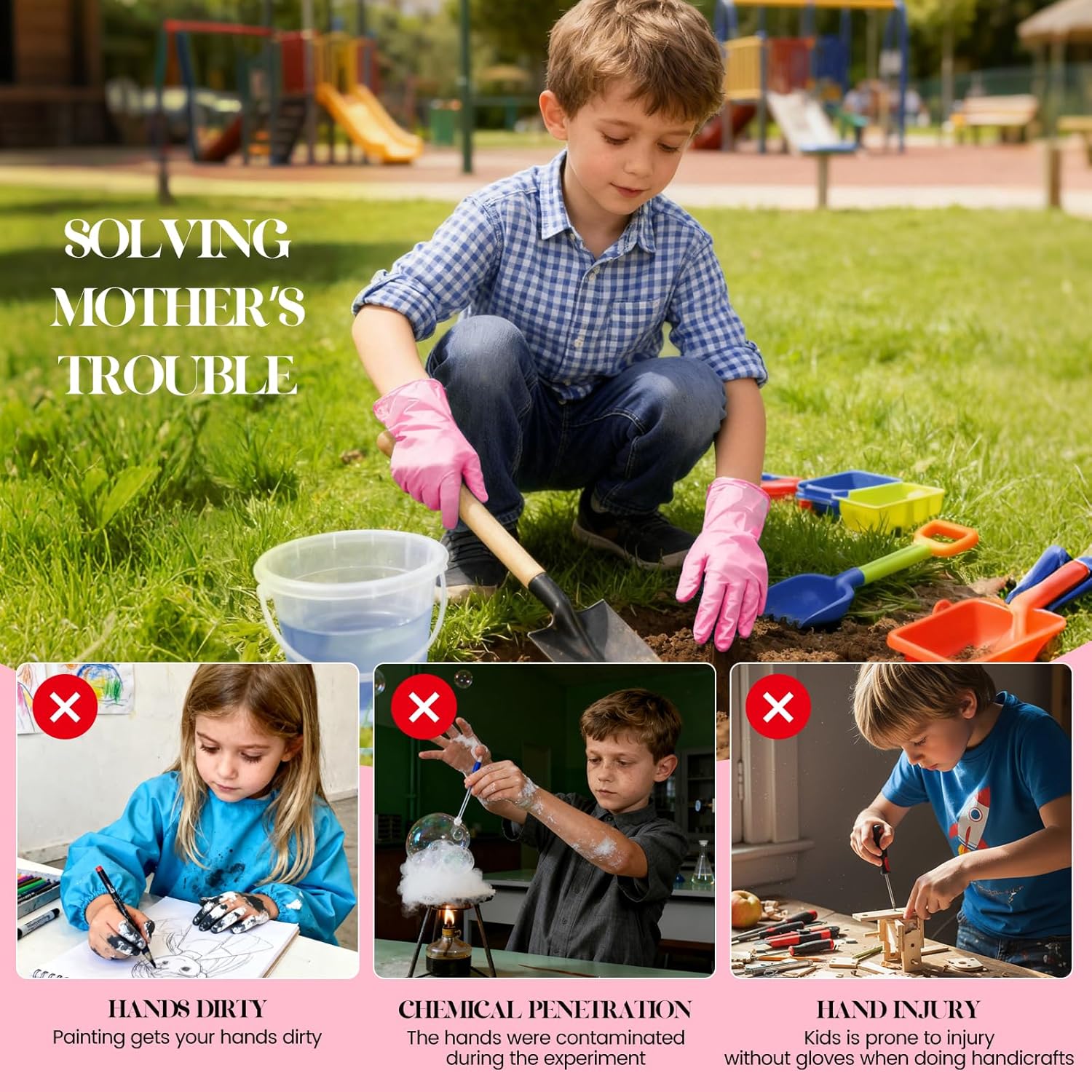 Kids Disposable Gloves for 3-8 - Latex Disposable Glove avis et prix